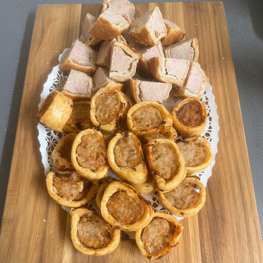 Mini sausage rolls & pork pie bites Farmhouse Deli & Cafe Farmhouse Deli & Cafe