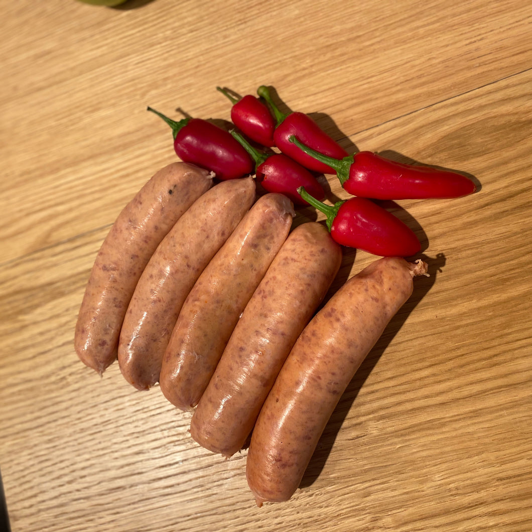 Hot and Spicy Pork & Chilli sausage