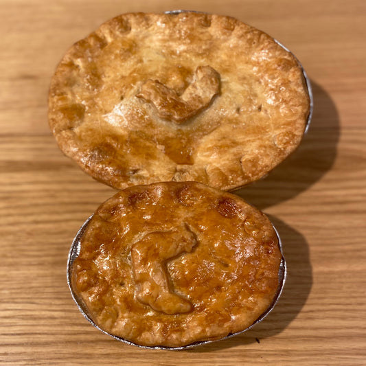 Homemade Chicken, ham and leek pies